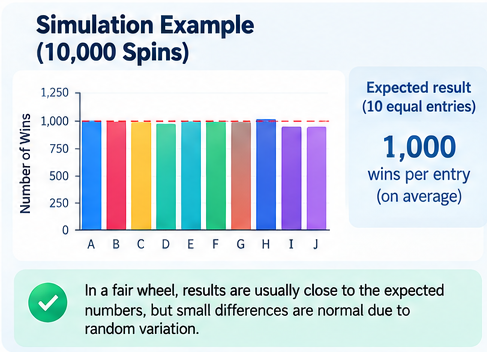 Simulation example with 10,000 spins